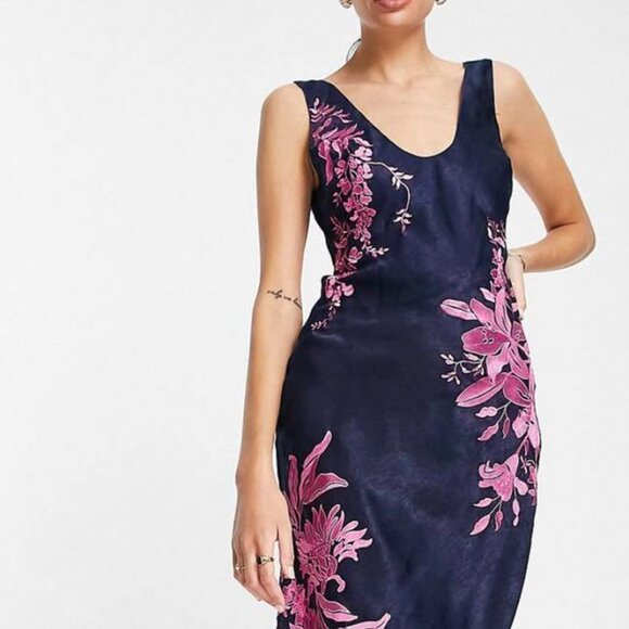 Never Worn Asos Floral Embroidery Dress - Picture 1 of 2